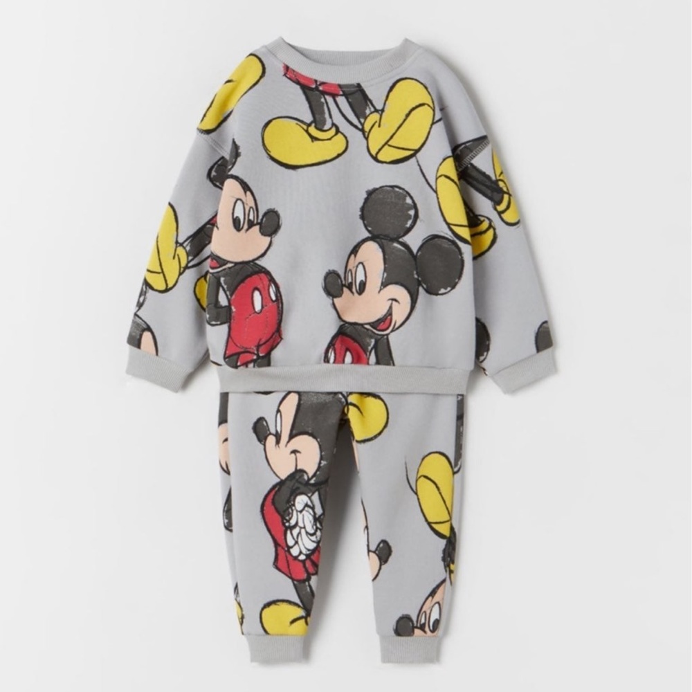 Zara Mickey Mouse Sweat Pants Set.